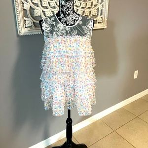 Halogen X Atlantic-Pacific Dot Tulle Top